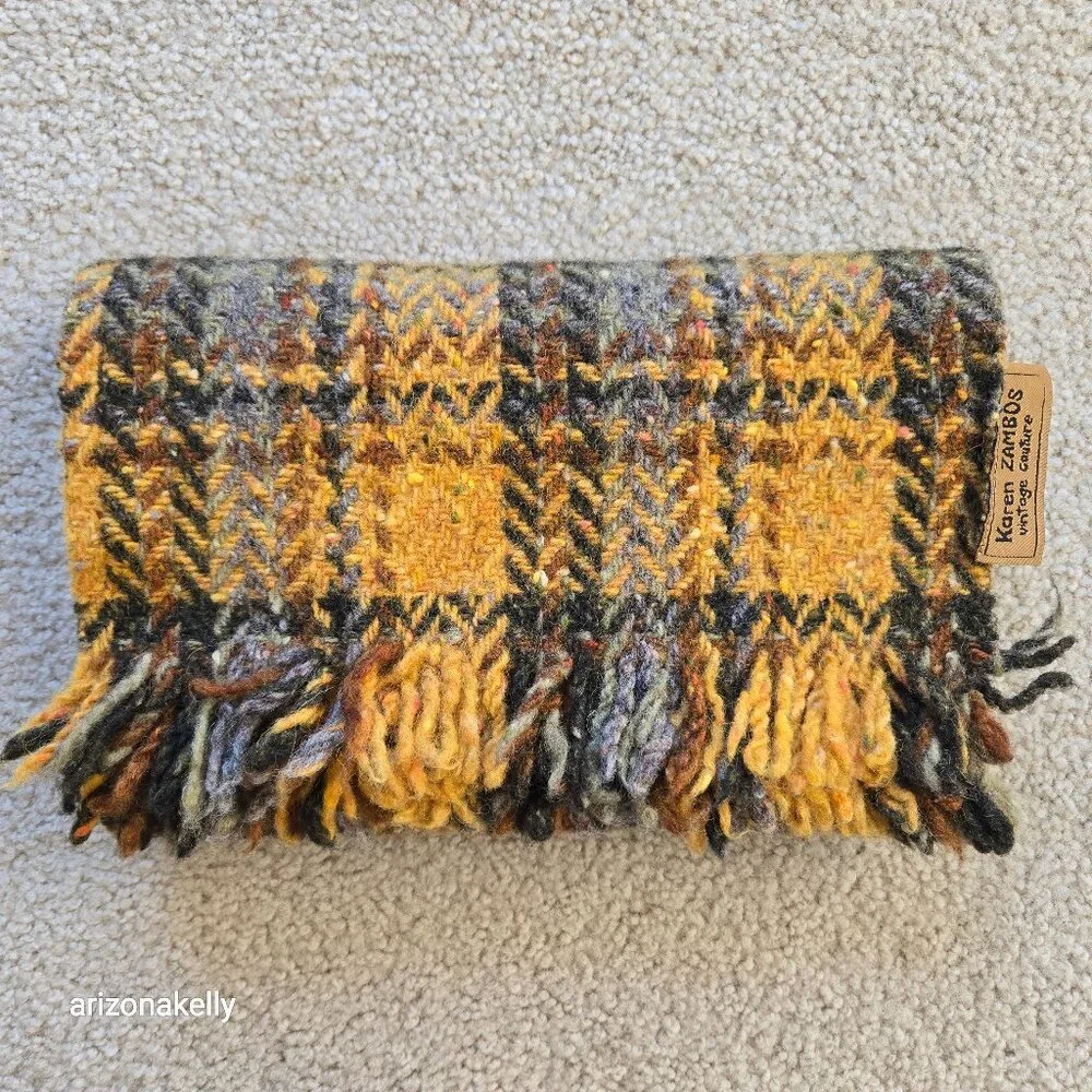 Karen Zambox Wool Tweed Plaid Vintage Culture - Picture 1 of 14